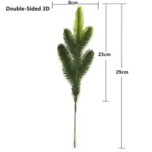 Detailed measurements of artificial pine needle branches for Christmas decoration