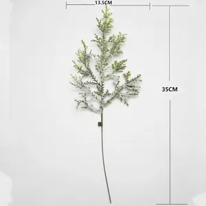 35cm artificial PE pine needle spray with white snow flocking for Christmas decor
