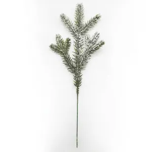 Künstlicher neunköpfiger Kiefernzweig mit realistischem Schneefrost für die Weihnachtsdeko