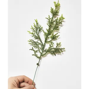 Artificial Pine Needles Branches For Christmas Wreath Decor Green Snowy Resin Pine Picks DIY Festive Home Party Decoration