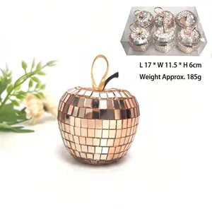 Roségoldene Apfel-Disco-Spiegelkugel-Anhänger für Party-Dekoration