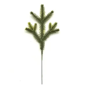 Realistic artificial pine branch with three-pronged needles for Christmas tree decor