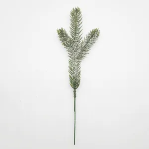 Realistic frosted artificial pine needle branch for Christmas wreaths and holiday home decor