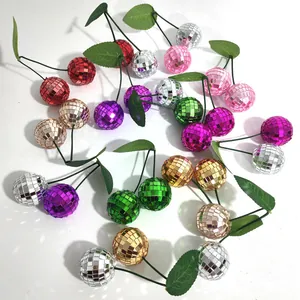 Colorful reflective mirror disco ball cherries for party and Christmas holiday decorations