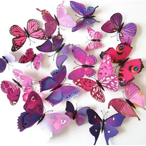 Adesivi murali farfalla 3D in PVC per decorazione casa e frigorifero artistico