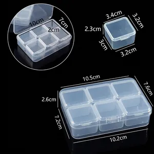 Dimensions détaillées de la boîte de rangement en plastique à 6 compartiments pour pièces