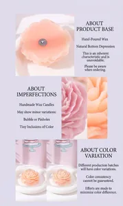 Vista macro dettagliata della trama e della struttura della candela alla rosa fatta a mano