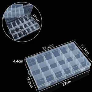 Boîte de rangement en plastique à 18 compartiments avec dimensions pour accessoires