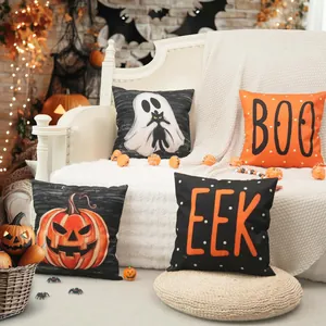 Set di federe per cuscini di Halloween con stampe di zucca e fantasmi