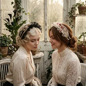 Serre-têtes gothiques sombres avec main de squelette et tulle pour look vintage