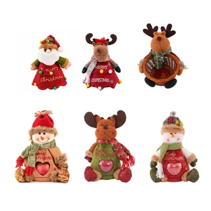 Set di sacchetti regalo di Natale con Babbo Natale, pupazzo di neve e renne per mele festive.