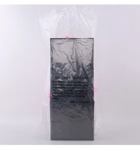 Product packaging detail showing English suffocation warning on a clear polybag