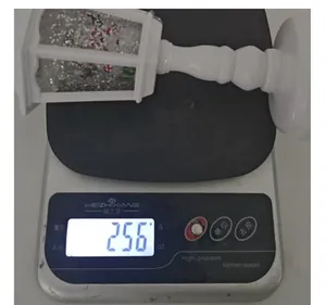 White Christmas decorative lantern candlestick lamp weighing 256g on a high-precision scale