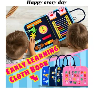 Kids Montessori busy board cloth book for early learning and skill development.