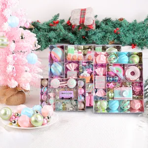 Macaron Weihnachtsbaumkugeln Set Bemalte Kunststoff Süßigkeiten Ornamente Für Weihnachtsbaum Dekoration Urlaub Party Zubehör Stern Kamera Zug Design