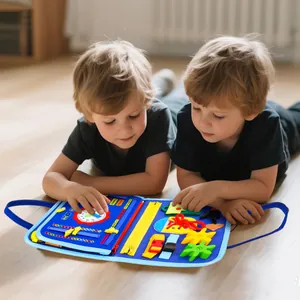 Toddler felt busy board early education sensory toy for fine motor skills training