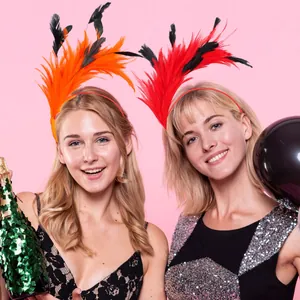 Serre-têtes en plumes colorées pour décoration de fête festive et costume de carnaval
