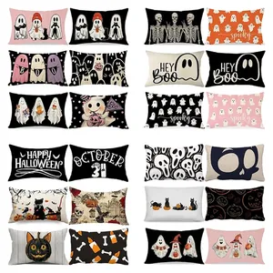 Kollektion von Halloween Geister- und Kürbis-Lendenkissenbezügen in verschiedenen Designs