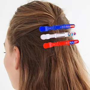 Set de 3 pinzas para el pelo con diseño de bandera americana para el Día de la Independencia