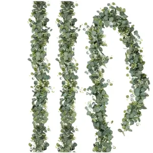 Lifelike artificial eucalyptus and baby's breath garland vine for wedding home decor