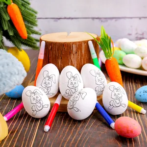 DIY Σετ ζωγραφικής πασχαλινών αυγών με σχέδια λαγουδάκια και μαρκαδόρους