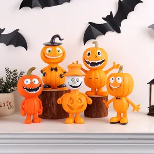 Set de figurines de citrouilles d'Halloween en résine pour décoration de table festive