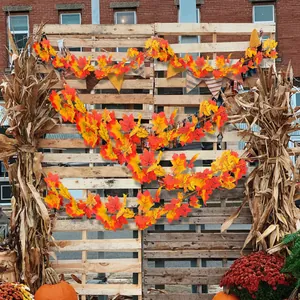 Künstliche Ahornblatt Girlande Erntedankfest Herbst Dekoration Hängende Herbstblätter Rebe Für Haus Party Wand Deko