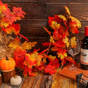 Dekorative künstliche Herbst Ahornblattgirlande für Erntedankfest und Wanddekoration zu Hause