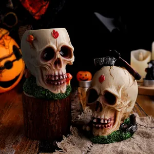 Halloween-Totenkopf-Harzornamente für gruselige Feiertagsdekoration