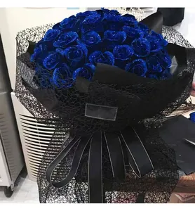 Elegantes schwarzes Jacquard-Netz für DIY-Rosenstrauß-Blumendekoration
