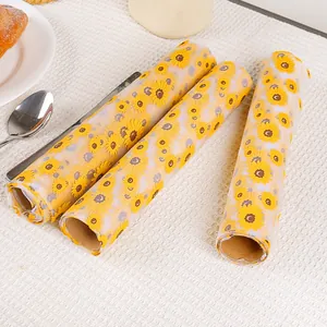 Chemin de Table en Rouleau de Maille de Polyester Imprimé Tournesol Tissu de Maille Décoratif pour Fête Mariage Table à Manger Déco Maison Style Pastoral