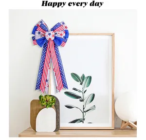 Decorazione fiocco patriottico 4 luglio con motivo a stelle e strisce per feste