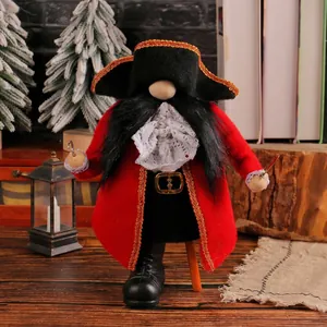 Kreative Piratenzwerg-Puppe Dekoration für Weihnachtsfenster und Wohndekoration