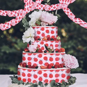 Red Black Polka Dot Ladybug Wired Ribbon For Gift Wrapping Party Decor Christmas Tree Ribbon Trim Wired Edge Fabric Ribbon