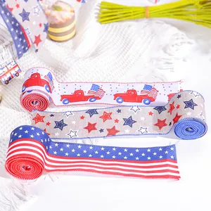 Nastri decorativi per l'Indipendenza degli USA con stelle e strisce per lavoretti festivi