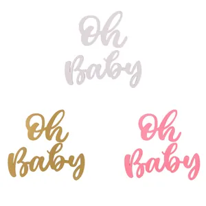 Set de tres letreros de madera Oh Baby para propuesta sorpresa y fiesta baby shower.