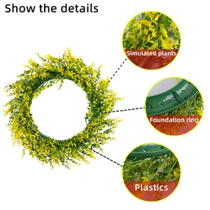 High-quality artificial spring eucalyptus wreath with details for home wall decor