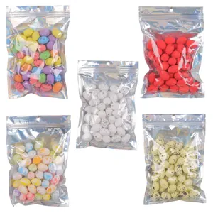 Decorative 2x2.5cm mini speckled Easter eggs packed in holographic ziplock bags