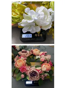 Measurement of decorative peony wreath weight for door and wall display decoration