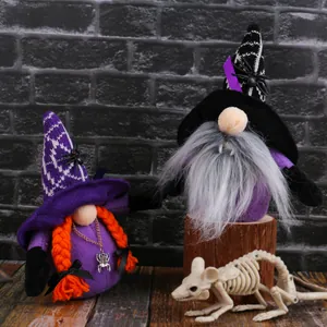 Halloween vampire gnome plush dolls with spider details for festive party decoration