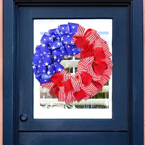 Ghirlanda di nastri bandiera americana patriottica per decorazione porta 4 luglio