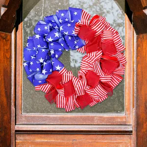 Ghirlanda di nastri bandiera americana patriottica per decorazione porta Independence Day