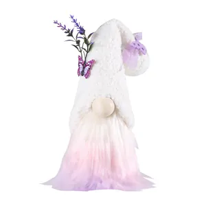 Cute plush gnome doll with butterfly accents and pink lavender gradient beard