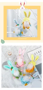 Decorazioni pasquali appese in peluche gnomo coniglio colori assortiti