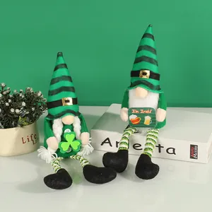 St. Patrick's Day gnomes with striped hats and long legs for Irish holiday decor