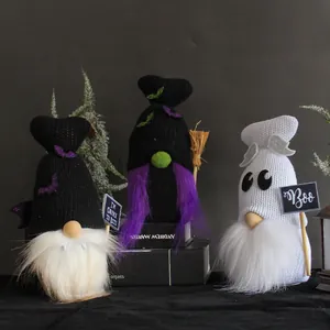 Bambola Gnomo Rudolph Luminosa di Halloween LED Poliestere Peluche Vampiro Fantasma Strega Ornamento Festa Casa Scrivania