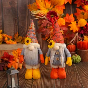 Girasol Gnomo Peluche Decoración Fiesta de la Cosecha Acción de Gracias Muñeca Sin Rostro Ornamento de Mesa Para Otoño Hogar