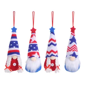 Lot de 4 gnomes patriotiques avec étoiles et rayures pour la fête de l'Indépendance