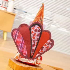 Cute Thanksgiving faceless turkey gnome plush figurine for autumn home holiday decor