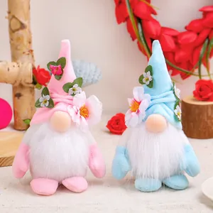 Poupée en Peluche Gnome Fleur Fête des Mères Fait à la Main Figurine Elfe de la Forêt Sans Visage Cadeau de Décoration de Table pour Femmes